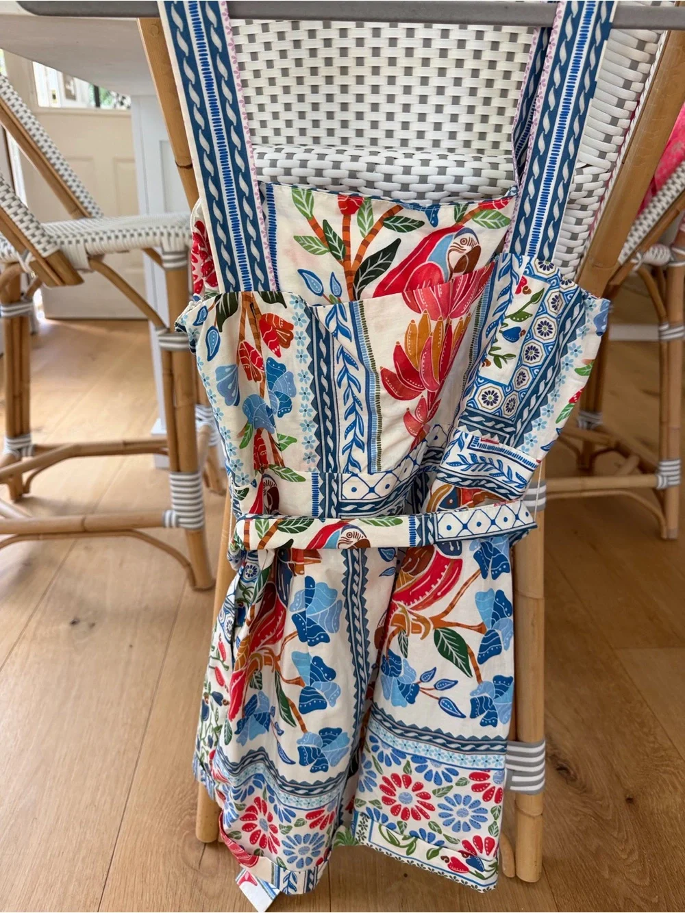 FARM Rio White Floral & Tropical Print romper with Blue Trim - Picture 5 of 5